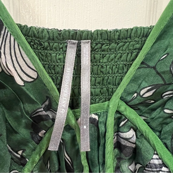 NWOT Anthropologie Penny Dress Size Medium Green Floral Dress Midi - Picture 10 of 10